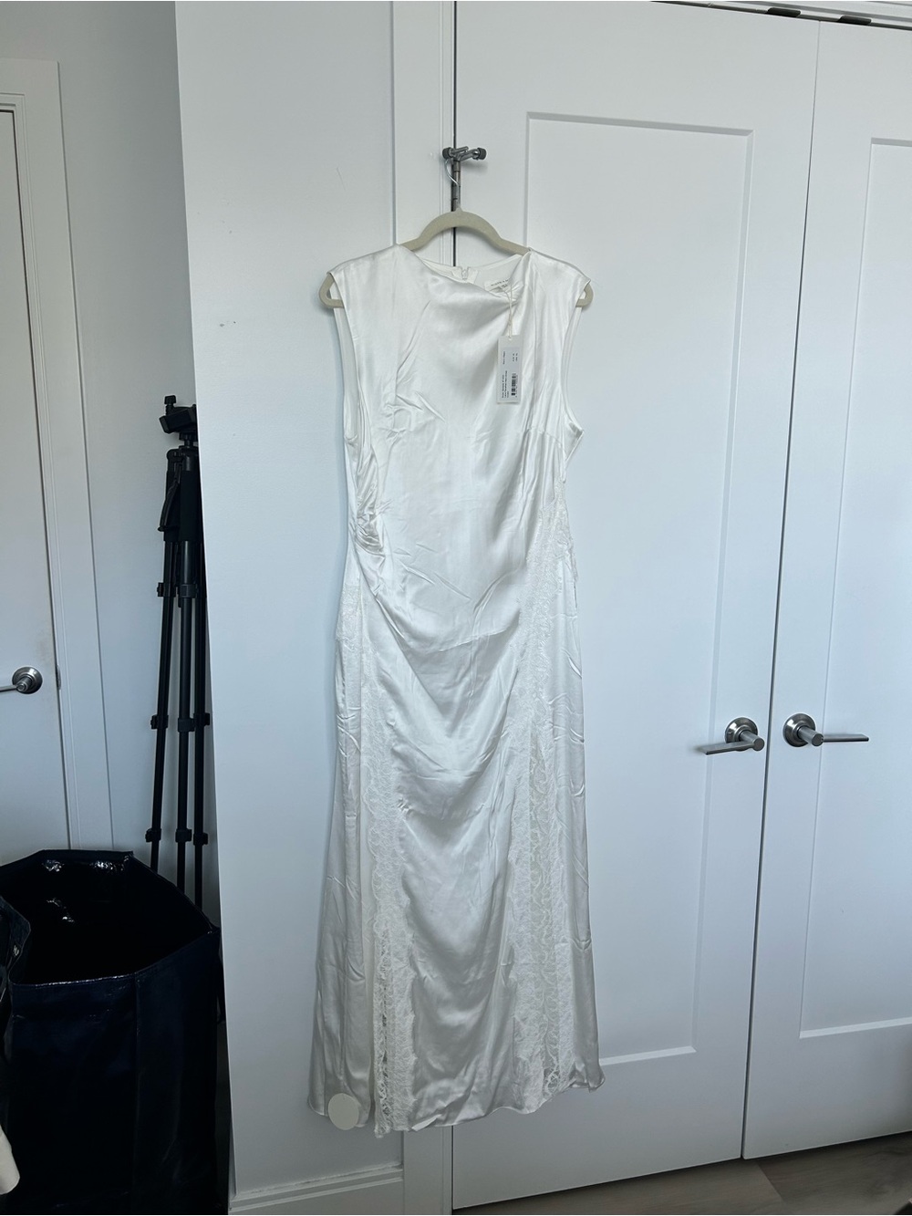 Shona Joy Allegra Ivory Lace-Trim Maxi Dress NWT size 10 - Picture 4 of 9